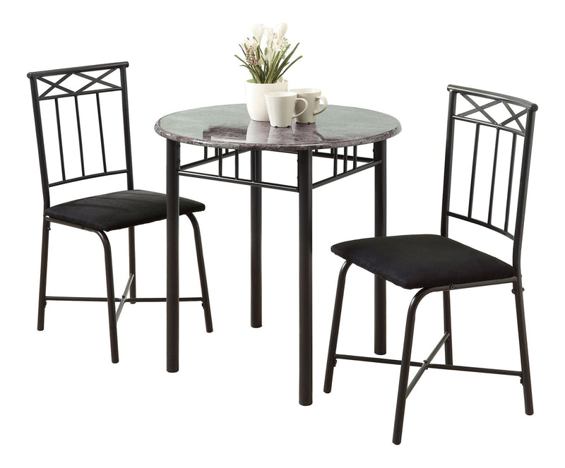 Transitional Dining Set, Grey, 3-pcs Q7970