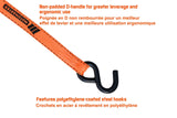 3,000-lb Heavy Duty Ratchet Tie Down Strap, Non-Padded, 1-in x 10-ft, 2-pk
