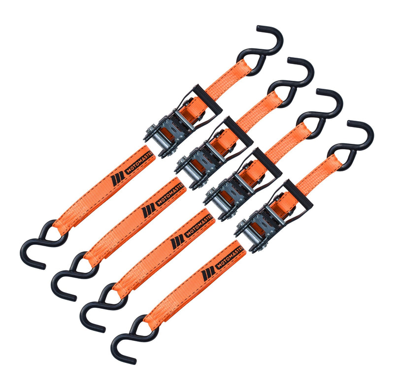 3,000-lb Heavy Duty Ratchet Tie Down Strap, Non-Padded, 1-in x 10-ft, 4-pk B7660