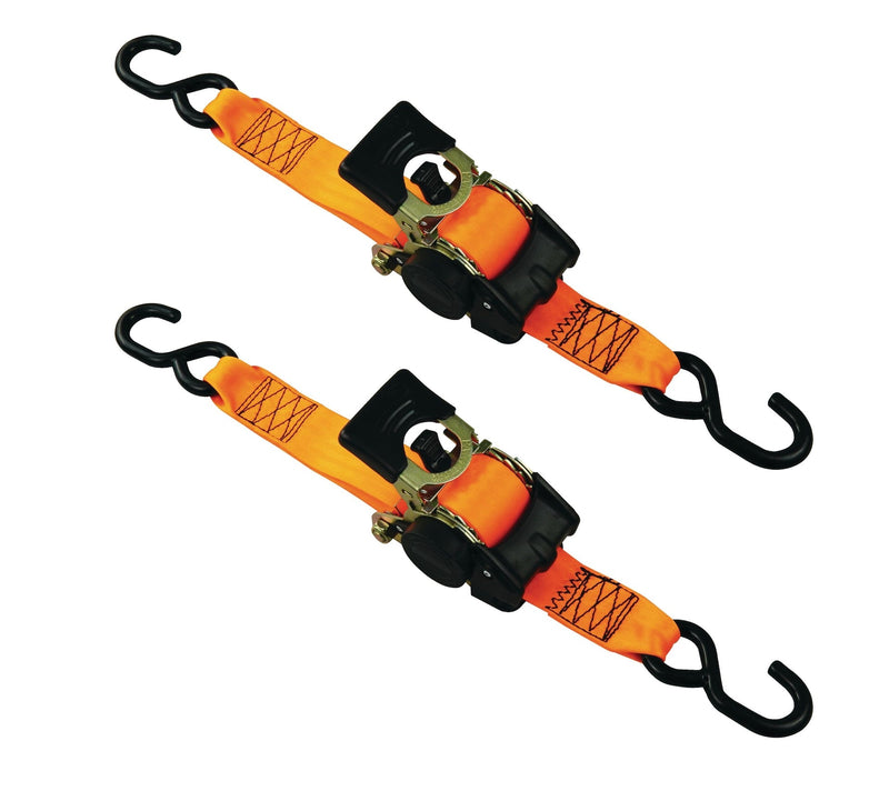 3,300-lb Retractable Heavy-Duty Ratchet Tie Down Straps, 2-in x 10-ft, 2-pk I2530