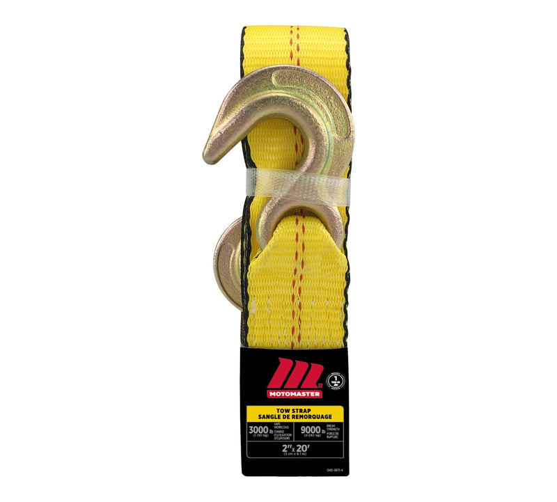 9,000-lb Tow Strap with Rust-Resistant Hooks, 2-in x 20-ft O2795
