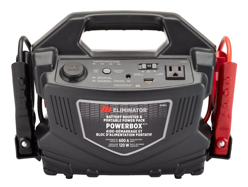 Eliminator PowerBox Portable Power Pack & Battery Booster/Jump Starter, 600 Peak Amps, 120W F5003