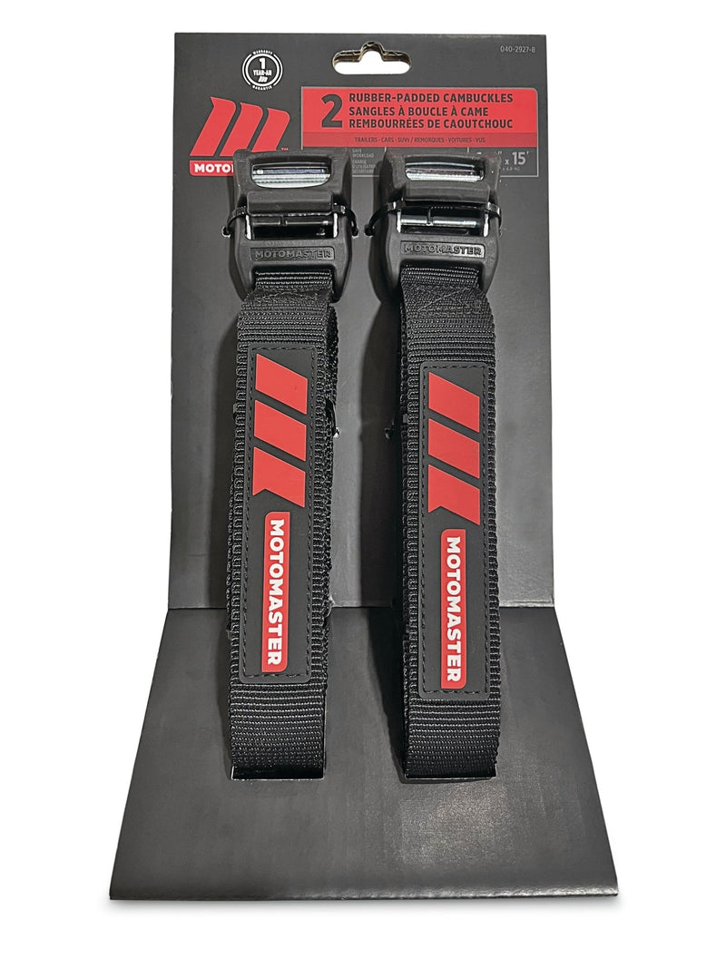 Rubber Padded Cam Buckle Tie Down Straps, 2-pk Q0773