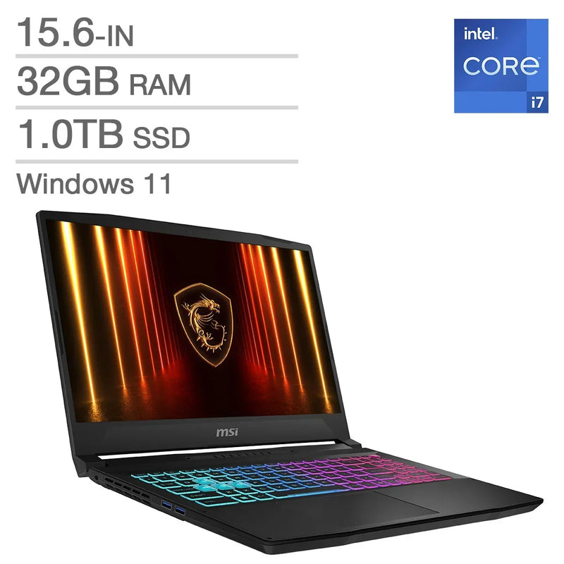 MSI Katana 15 HX 15.6-in. Gaming Laptop, Intel Core i7-14650HX - 32GB RAM, 1TB SSD, 8GB NVIDIA GeForce RTX 5060 J8727