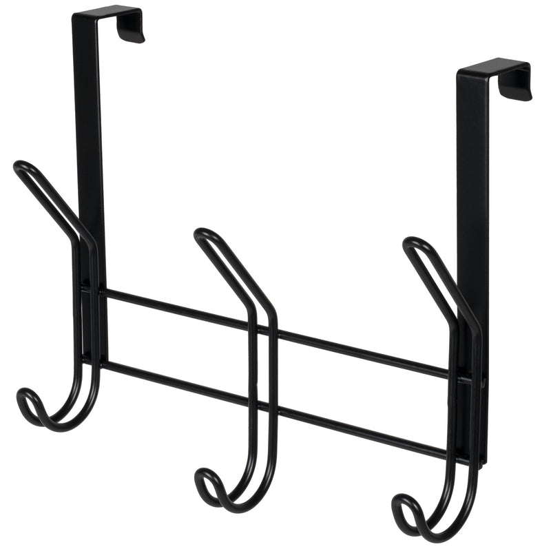 11.2" Over The Door Double Metal 3 Hook, Black Y3208