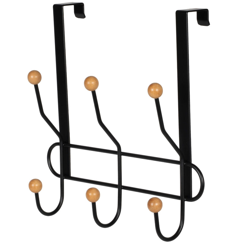 11.2" Over The Door Metal 3 Hook, Black P9838