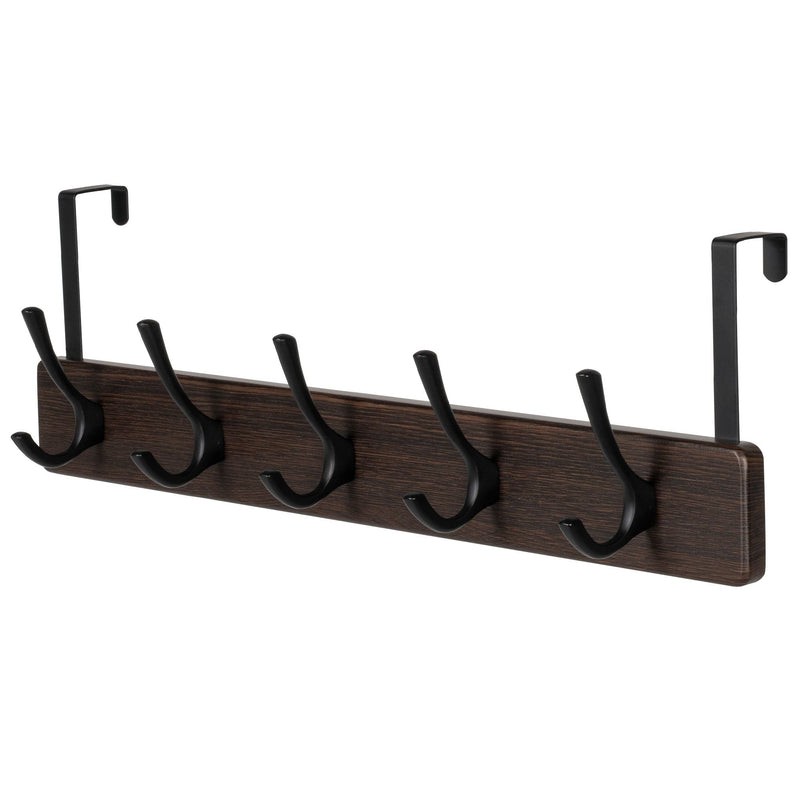 21.6" Traditional Wall 5 Hook Rack, Brown V9872