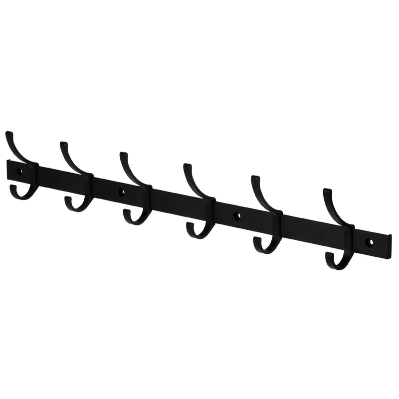 26.4" Aluminum Wall 6 Hook, Black S2877