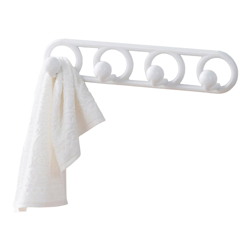 Heavy Duty Plastic 4-Hook Hook, White, 19.7-in D9880