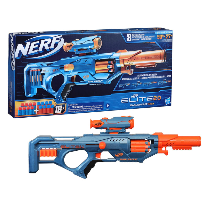 Elite 2.0 Eaglepoint RD-8 Blaster, 8-Dart Drum, Detachable Scope and Barrel, 16 Darts, Ages 8+ W8753