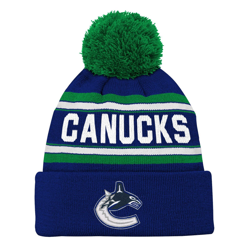 Jacquard Cuffed Knit Pom Toque, Youth U1073