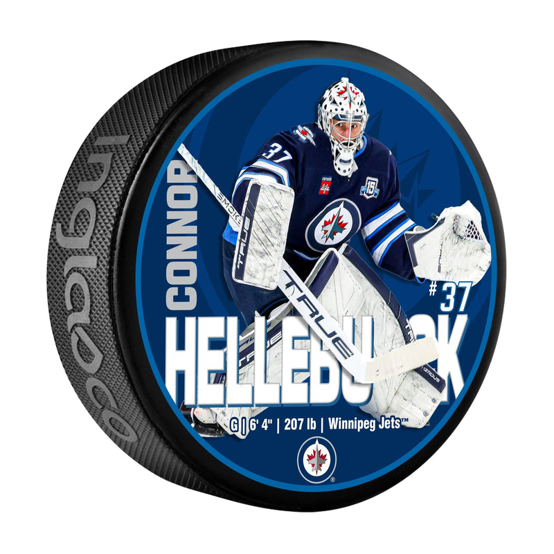 Connor Hellebuyck Hockey Puck, 6-oz M3657