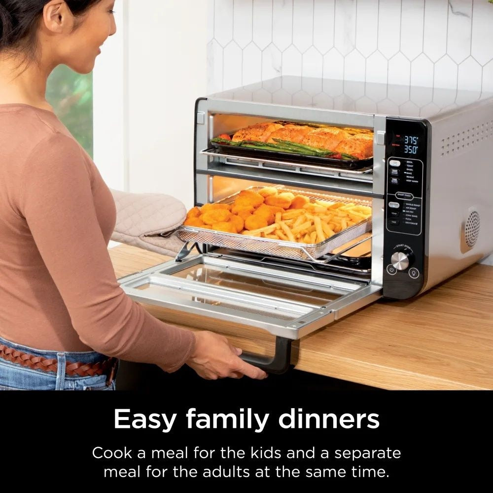 Double Door 12-in-1 Countertop Electric Convection Oven & Air Fryer with