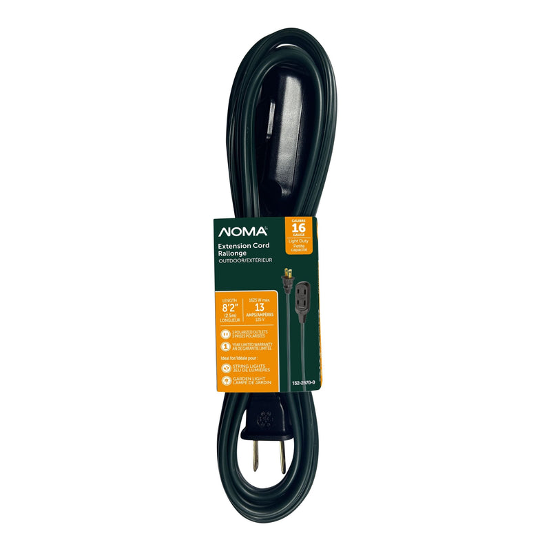 2.5-m 13A 3-Outlet Light-Duty 16-Gauge Green Outdoor Extension Cord A5321