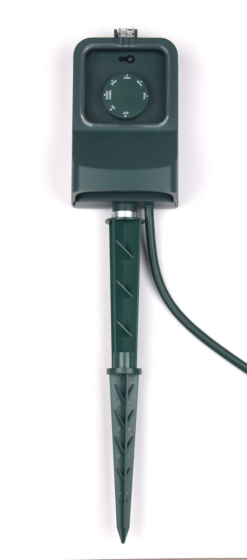 3-Outlet Outdoor Power Stake with 6-ft Cord and Timer, Green Y7157