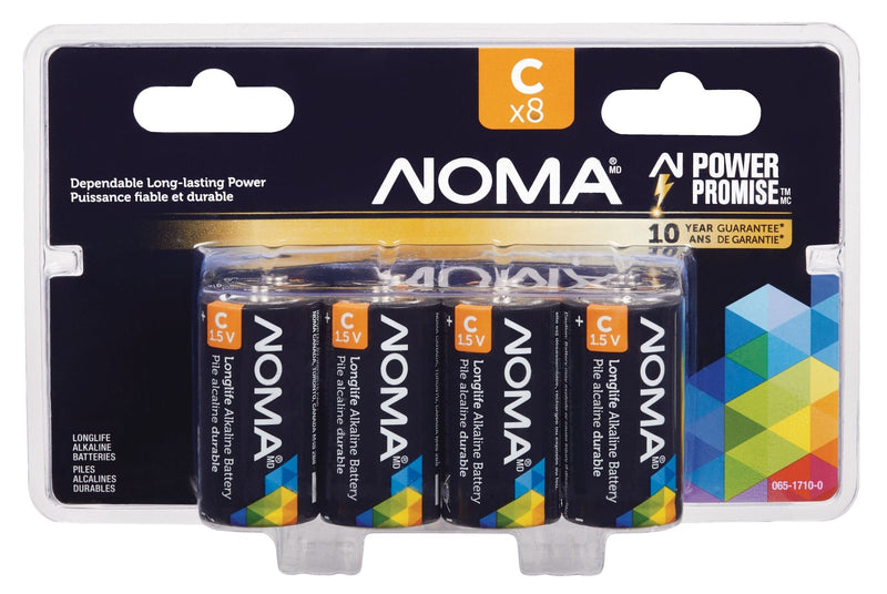 8-pk C Alkaline Batteries, Long Lasting S6440