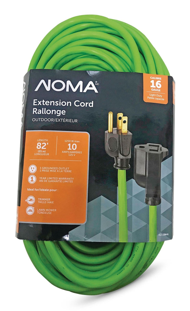 82-ft 16/3 Outdoor Extension Cord with Grounded Outlet, Lime Green U3938