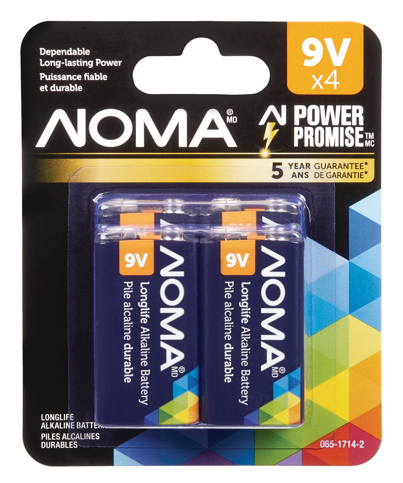 9V/9 Volt Alkaline Batteries, All Purpose, Long Lasting, 4-pk K1556