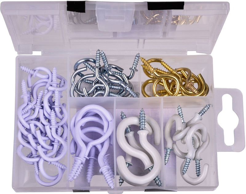 Cup Hooks Set, Assorted, 55-pk Y6881