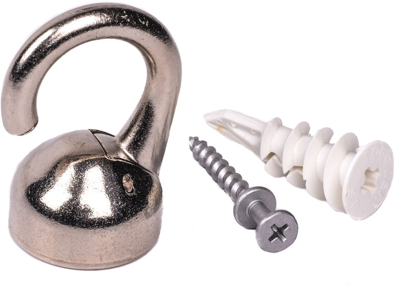 Elephant Ceiling Hook, 360 Swivels, Tool-Free, 100-lb Capacity, Nickel-Finish, 1-pk V7819