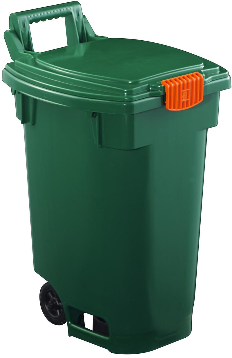 Plastic Wheeled Compost Bin/Multi-Use Storage Cart, Green, 45 L F9812