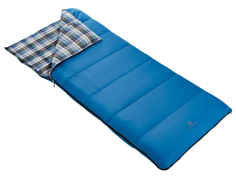 Comfort 5°C Insulated Cotton Lined Mild Weather Sleeping Bag with Compression Sack, Blue Y1538