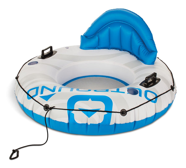 Inflatable Connectable River Tube, 1-Person, White/Blue, 51-in L1818