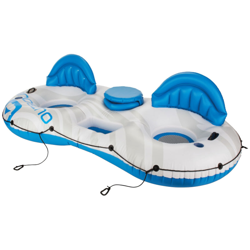 Inflatable Lake Connectable Tube, 2-Person, White/Blue S4220
