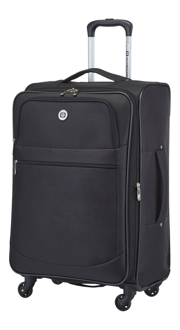 Softside Spinner Wheel Medium Travel Luggage Suitcase, Black, 24-in E791