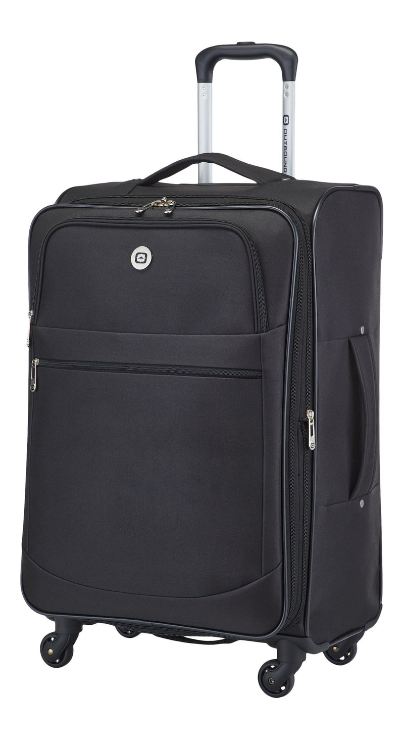 Softside Spinner Wheel Medium Travel Luggage Suitcase, Black, 24-in E791