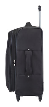 Softside Spinner Wheel Medium Travel Luggage Suitcase, Black, 24-in