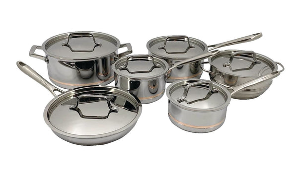 5-Ply Copper Core Stainless Steel Cookware Set, Oven Safe, 12-pc V2879