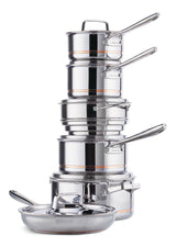 5-Ply Copper Core Stainless Steel Cookware Set, Oven Safe, 12-pc