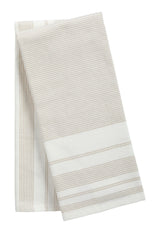 All-Purpose Striped Cotton Kitchen Towels, Beige, 2-pk