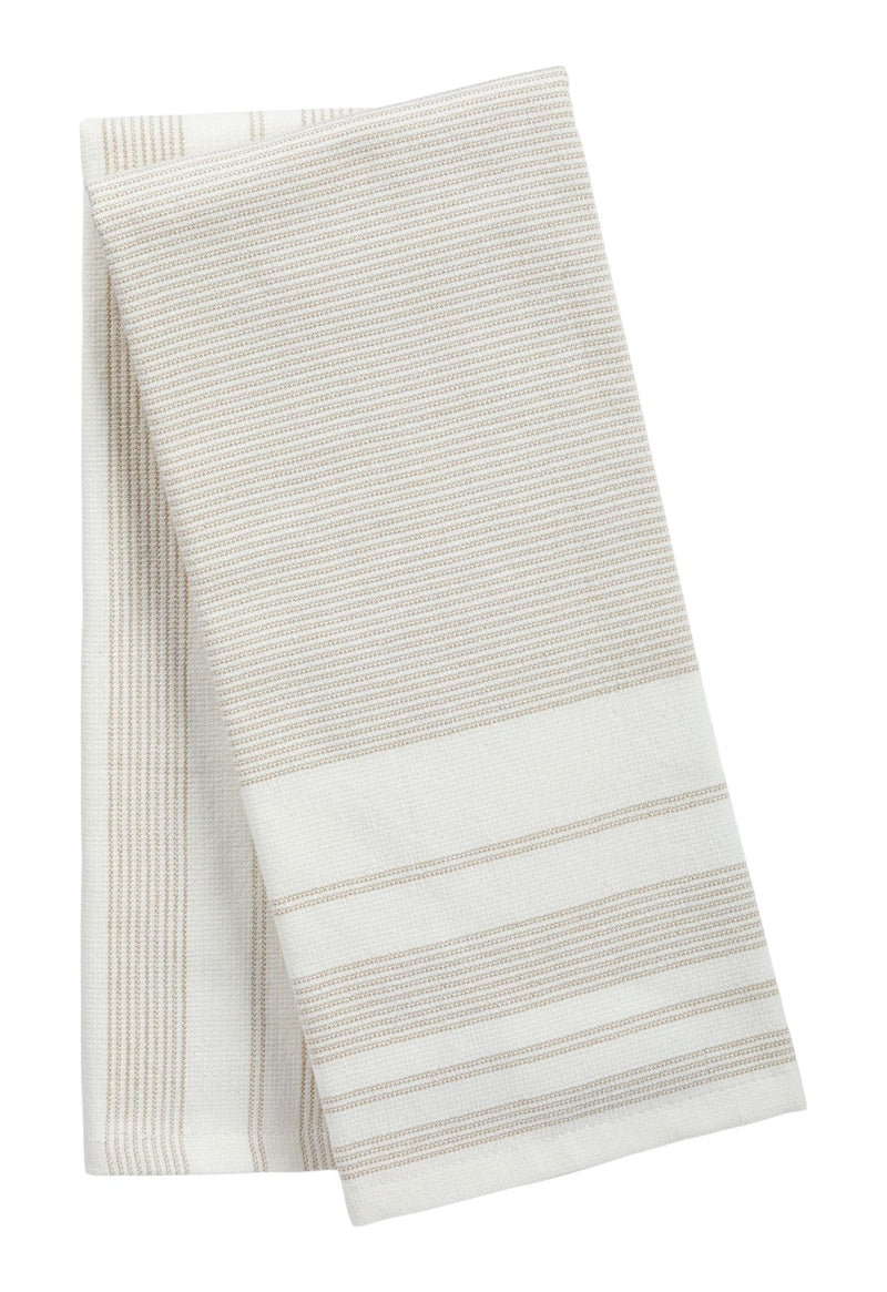 All-Purpose Striped Cotton Kitchen Towels, Beige, 2-pk M0131