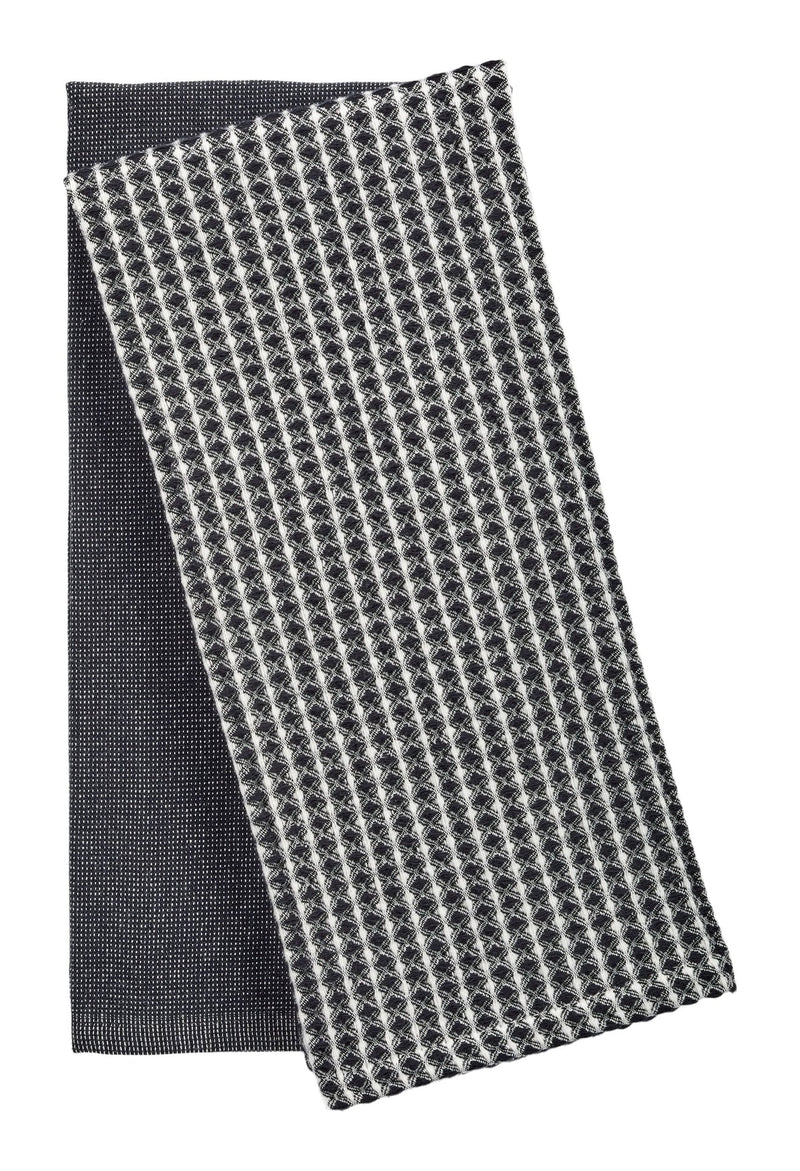 All-Purpose Two-Tone Cotton Kitchen Towels, Black, 2-pk S8023
