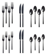Belvedere Stainless Steel Flatware Set, Serves 4, 20-pc, Black