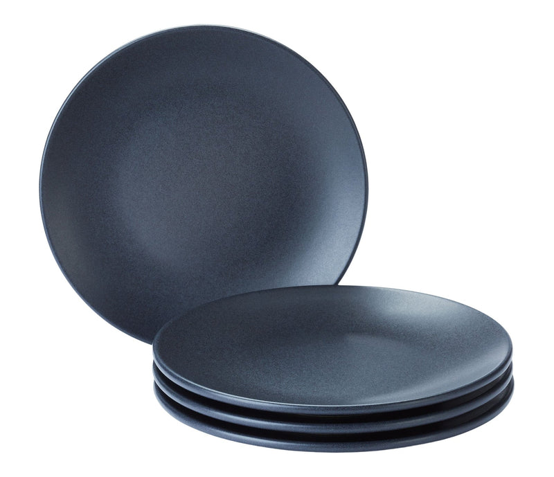 Dorset Stoneware Side Plate Set, Oven Safe, 4-pk, Black Reactive C4766