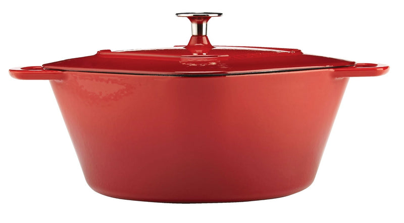Dutch Oven, Durable Cast Iron, Oven Safe, Red, 6.5qt Z7769