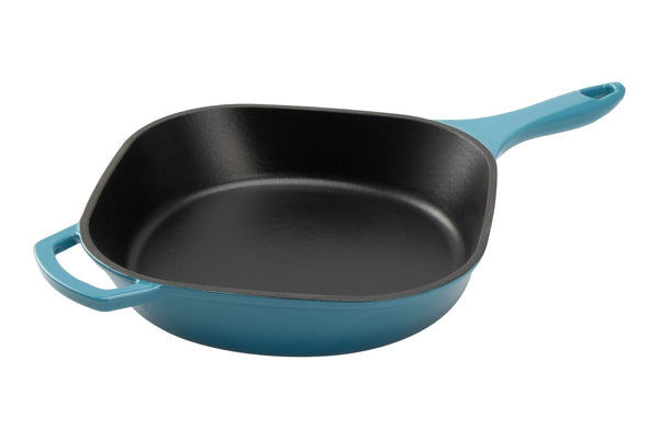 Enameled Cast Iron Frying Pan, Turquoise Blue, 10-in R9144