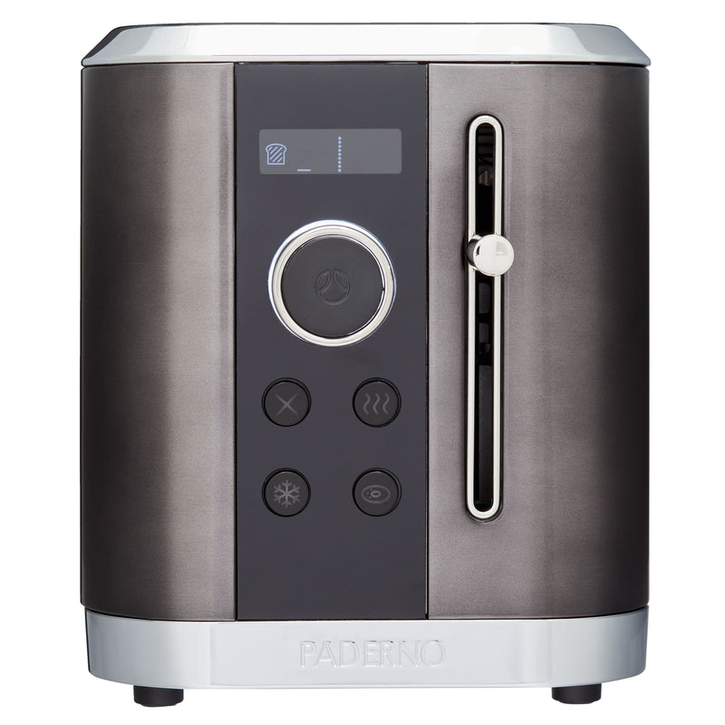 Even Heat Wide Slots Toaster with 9 Settings, Black Stainless Steel, 2-Slices J104