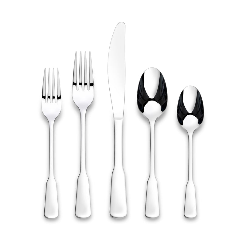 Morell Modern Paddle Mirror Finish Stainless Steel Flatware Set, Serves, 20-pc C0151