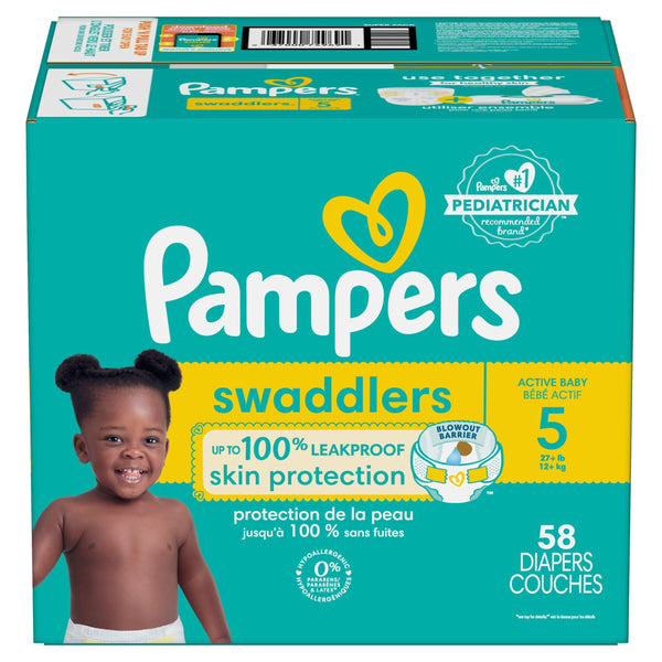 Swaddler Size 5 Leak-Free Baby Diapers, 55-pc A0705