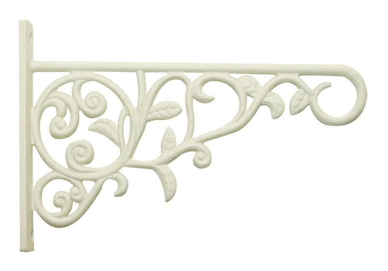 Decorative Wall Steel Plant Scroll Hook/Bracket For Hanging Basket Planters, White J4946