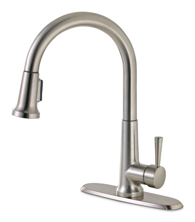 Single-Handle Pull-Down Kitchen Faucet, Brushed Nickel F7273