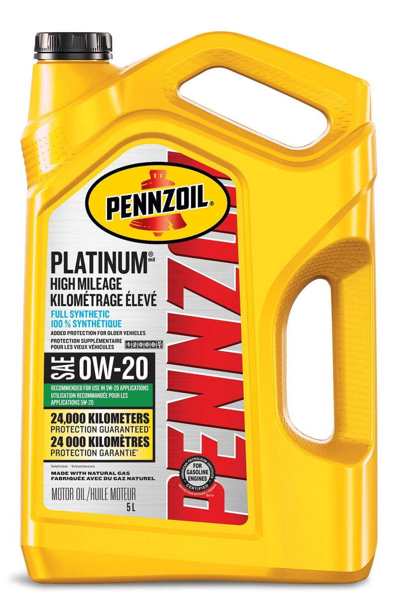 Platinum High Mileage 0W20 Synthetic Engine/Motor Oil, 5-L W9870