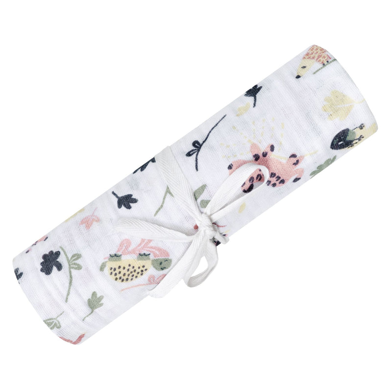 Cotton Muslin Baby Swaddle Blanket, Jungle Lotus H2910