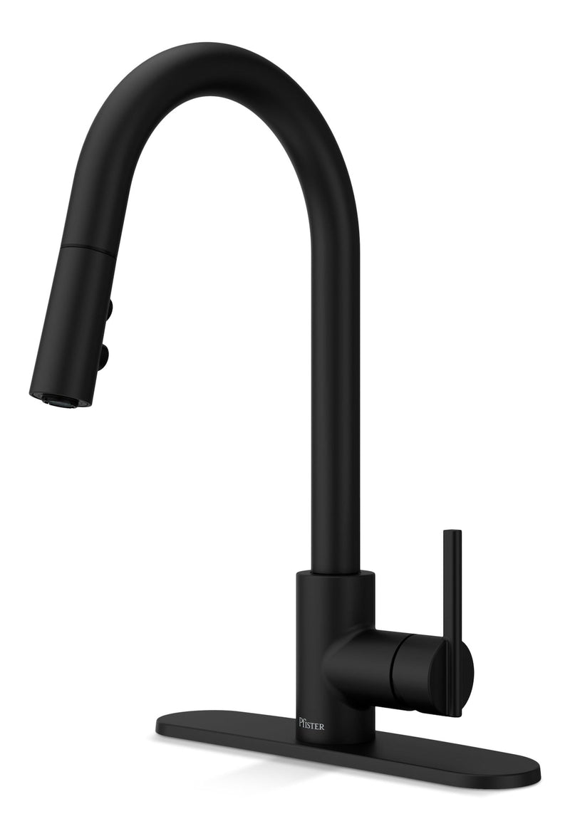 Modern Pull-Down Kitchen Faucet, Matte Black Q0713