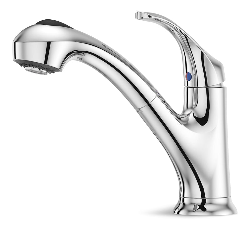 Shelton Single Handle Pull Out Kitchen Faucet, Chrome M4435