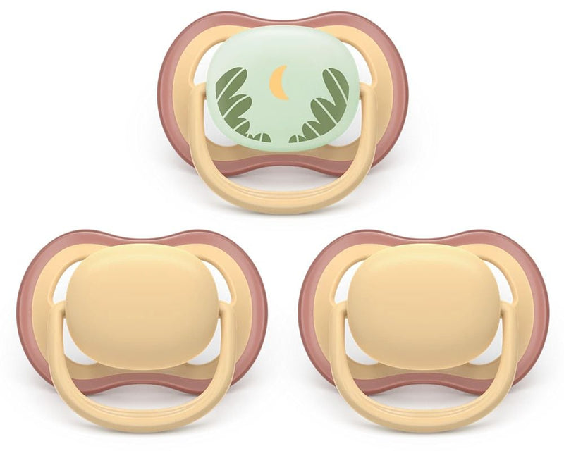 Ultra air Pacifier 0-6 Months All Day, Yellow, 3-pk F0252